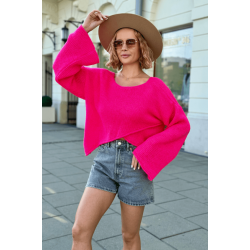 Asymmetric sweater - fuchsia