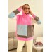 Oversized hooded sweater - baby pink