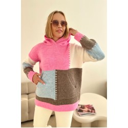 Oversized hooded sweater - baby pink