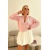 Cardigan with hearts - pink