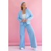 Short Cable Knit Cardigan - Light Blue