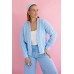 Short Cable Knit Cardigan - Light Blue