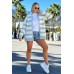 Oversized striped cardigan - gray/ecru