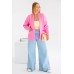 Oversized cardigan with pockets - baby pink