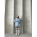 Bluza z kapturem oversize - błękitny