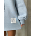 Bluza z kapturem oversize - błękitny