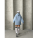 Bluza z kapturem oversize - błękitny