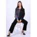 Zweifarbige kurze Jeansjacke - grau und schwarz