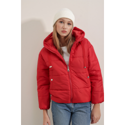 Jacke mit Kapuze - rot