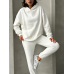 Tracksuit with decorative patch and hood - cream