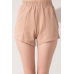 Cotton shorts with elastic band - beige