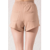 Cotton shorts with elastic band - beige