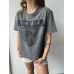 Never T-Shirt mit Tiger – grau