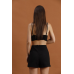 Wollminirock mit Shorts - schwarz