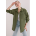 Koszula oversize z jedną kieszenią - khaki