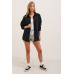 Oversize-Hemd mit einer Tasche – schwarz