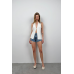 Jeans shorts with abrasions - blue