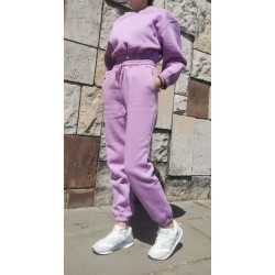 Tracksuit with a cropped sweatshirt - lilac