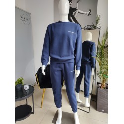 Basic Trainingsanzug mit gesticktem Schriftzug - marineblau