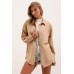 Oversize-Hemd mit einer Tasche – beige