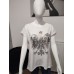 T-Shirt mit Adler und Pailletten - weiß