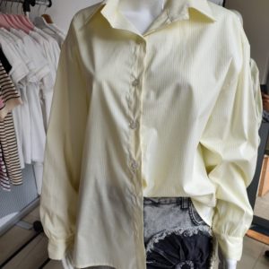 Koszula oversize w paski - żółty One size
